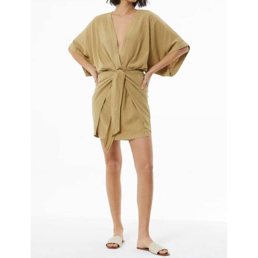 NEW YOUNG FABULOUS & BROKE willa wrap dress in willow pigment - Picture 2 of 3